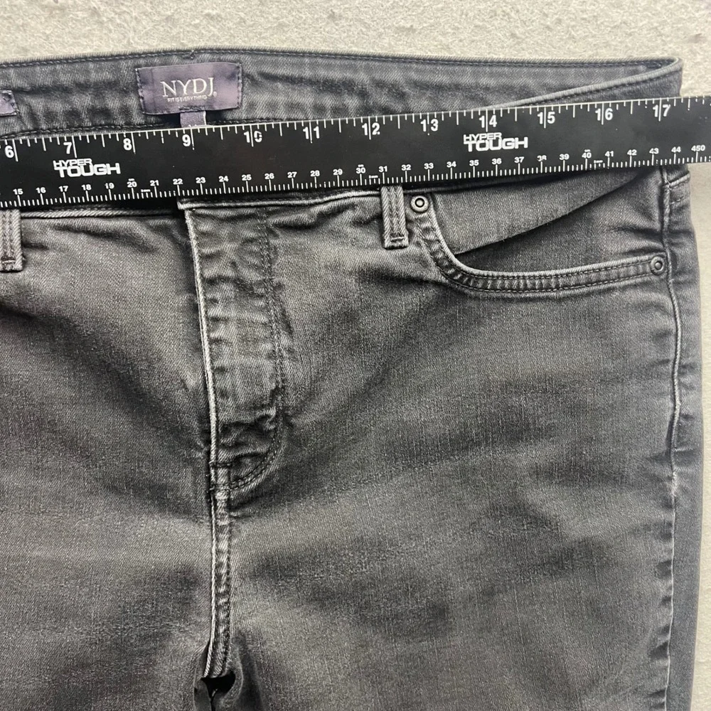 NYDJ Barbara Bootcut Jeans Womens 14 Grey Lift Tuck Stretch Denim Pants 1772